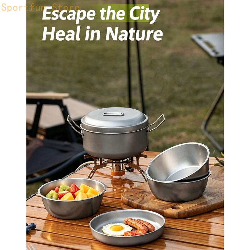 Camping Cooking Dining Set - Grupo panelas para refeições acampamento com