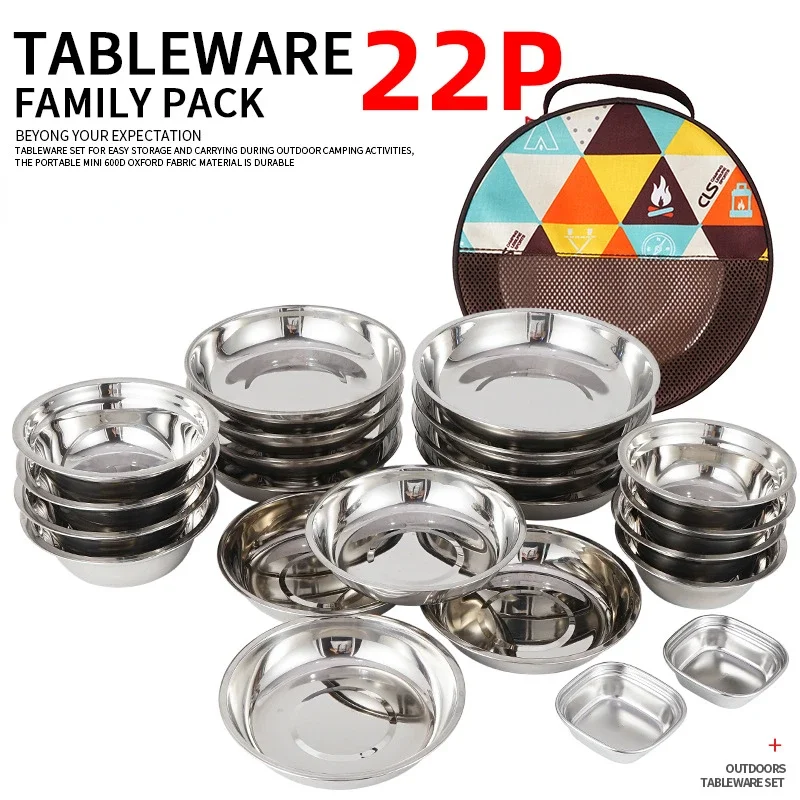 Conjunto de Pratos Portáteis C - Camping Cooking Dining Set avaliação e preço